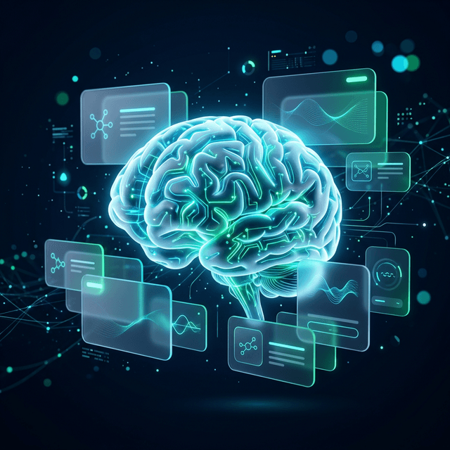 3D Glowing AI Prompt Brain